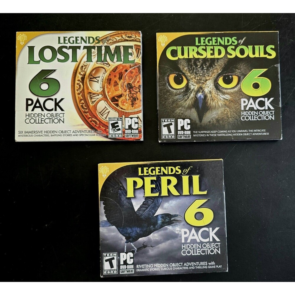 Sealed LEGENDS of Cursed Souls Peril & Lost Time Hidden Object 6 PACK PC GameDVD